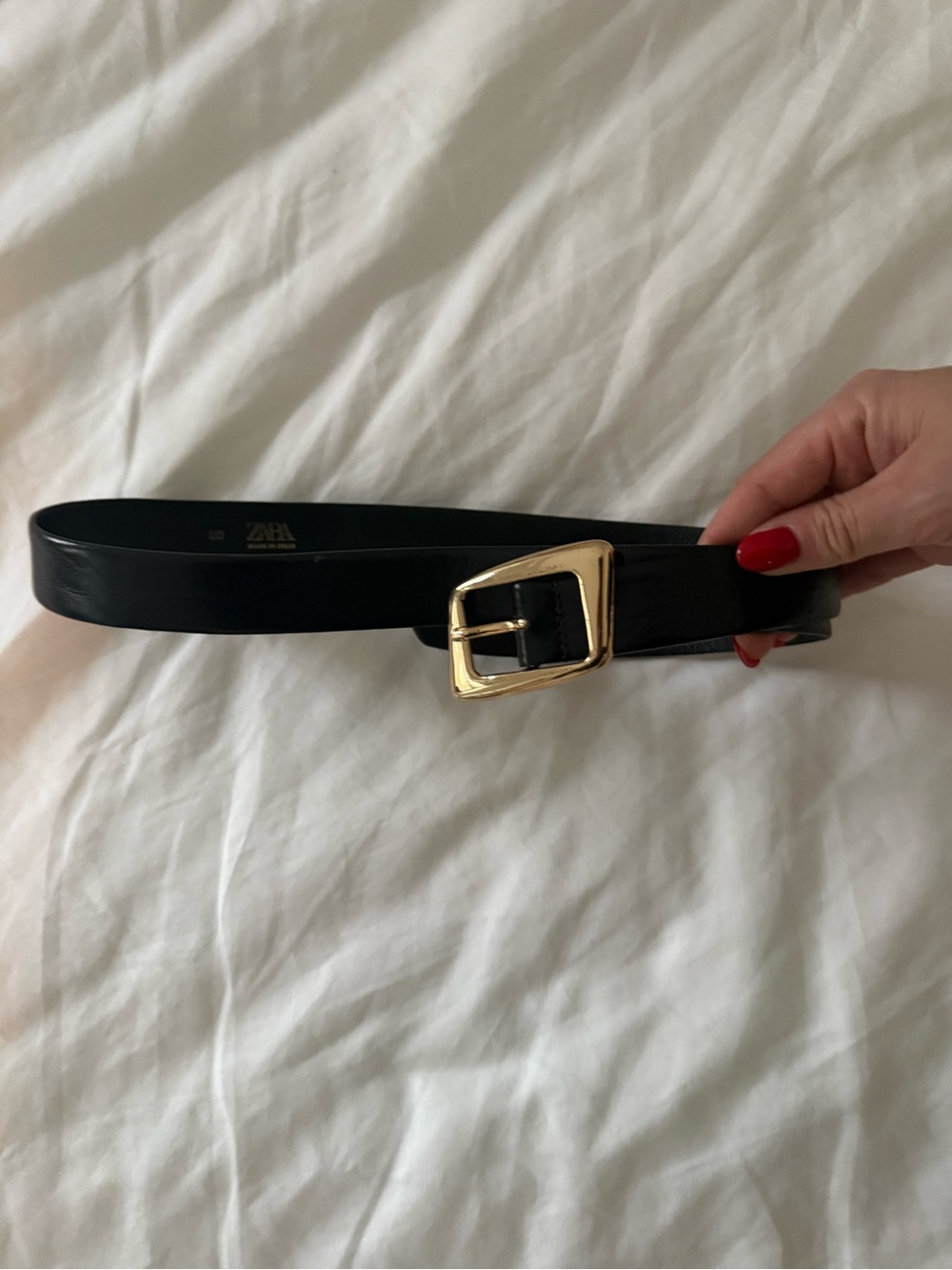 Zara Black Leather Belt